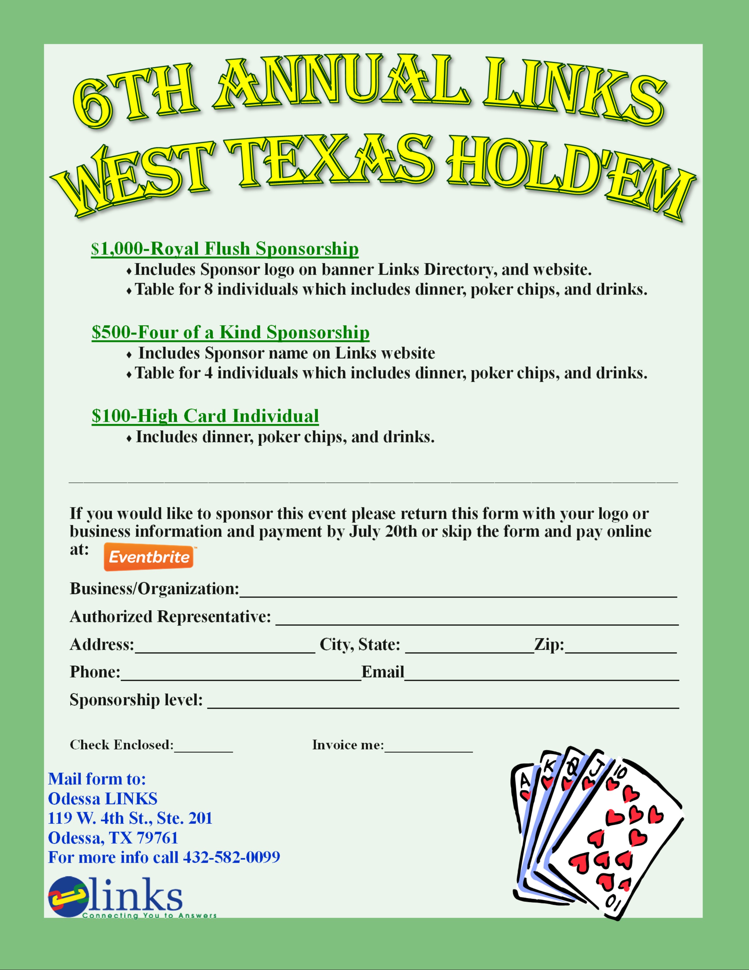 6th Annual Links West Texas Hold 'Em