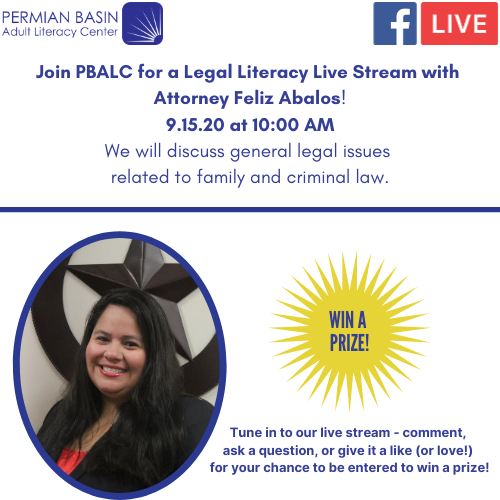 PBALC’s Legal Literacy Live Stream with Attorney Feliz Abalo
